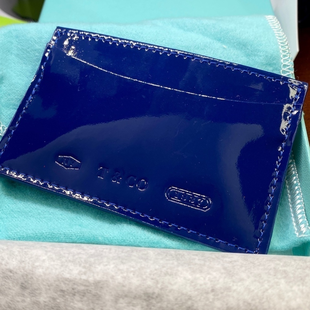 Tiffany & Co blue Leather 1837 Card Case new with box